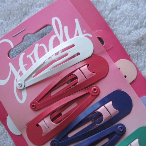 22 Goody Girl Bright Painted Colors Variety Metal Contour Snap Hair Clips 1 7/8" - Picture 3 of 7